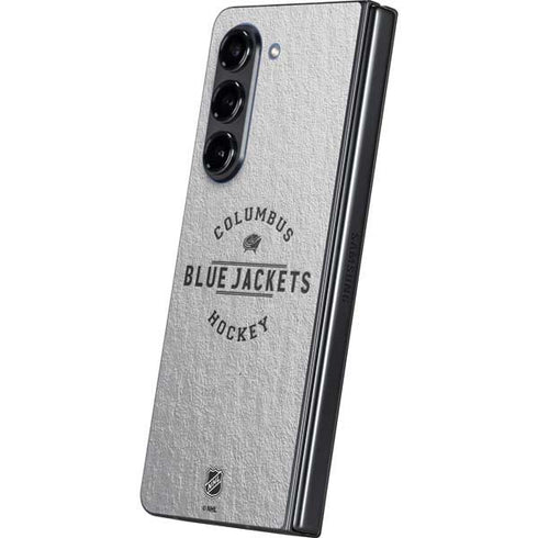 NHL Columbus Blue Jackets Black Text Galaxy Z Fold5 5G Skin